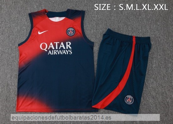 Nuevo Entrenamiento Sin Mangas Conjunto Completo Paris Saint Germain 23/24 Rojo Azul Baratas